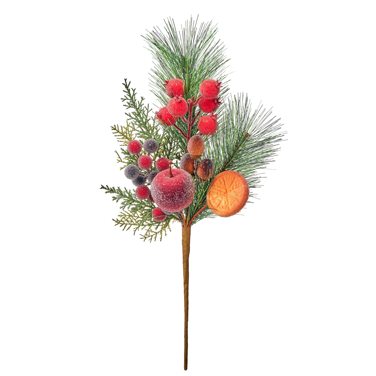 16-Inch Beaded Fruit Christmas Picks Set of 3