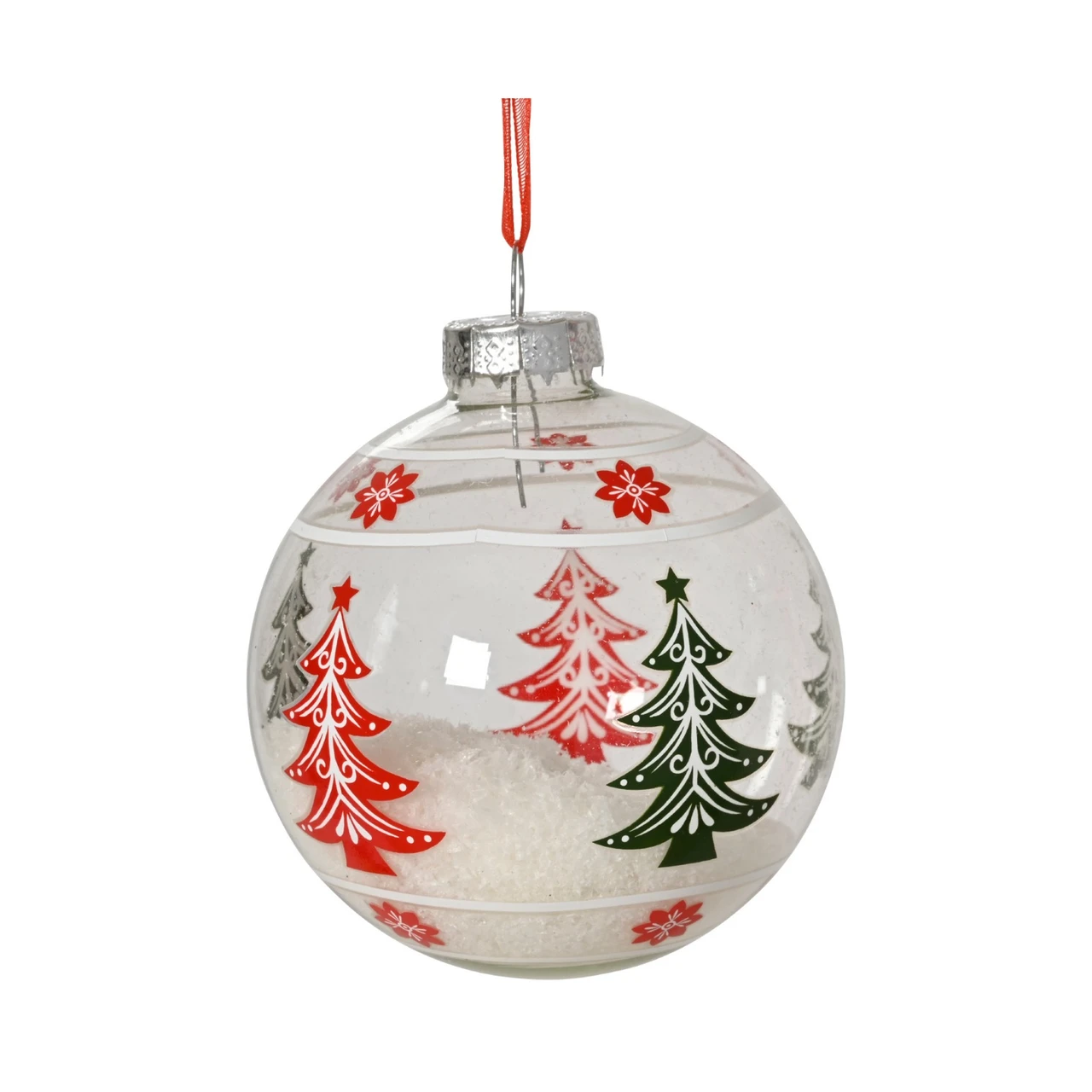 Snowy Christmas Tree Ball Ornament