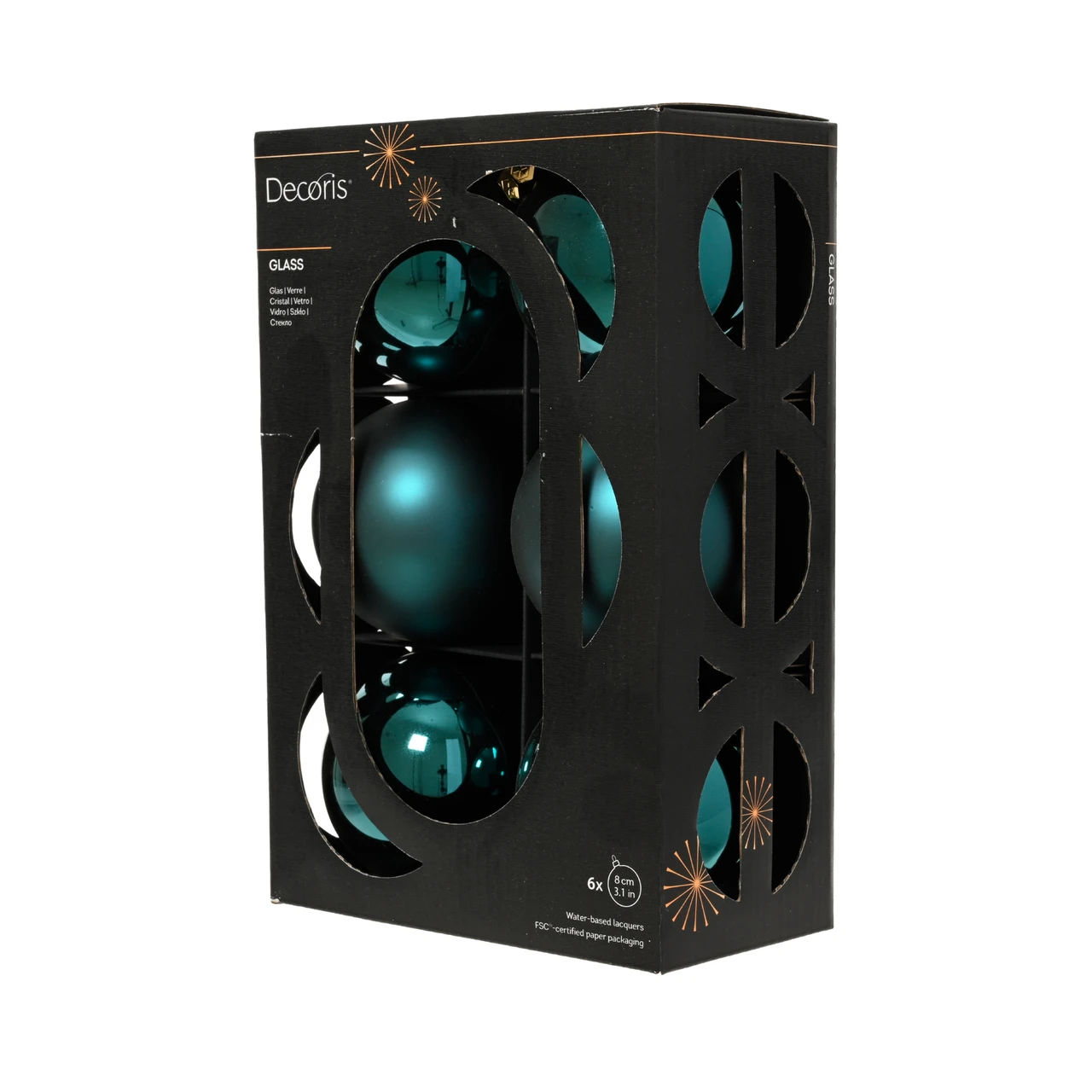 Emerald Ball Ornaments Set of 6