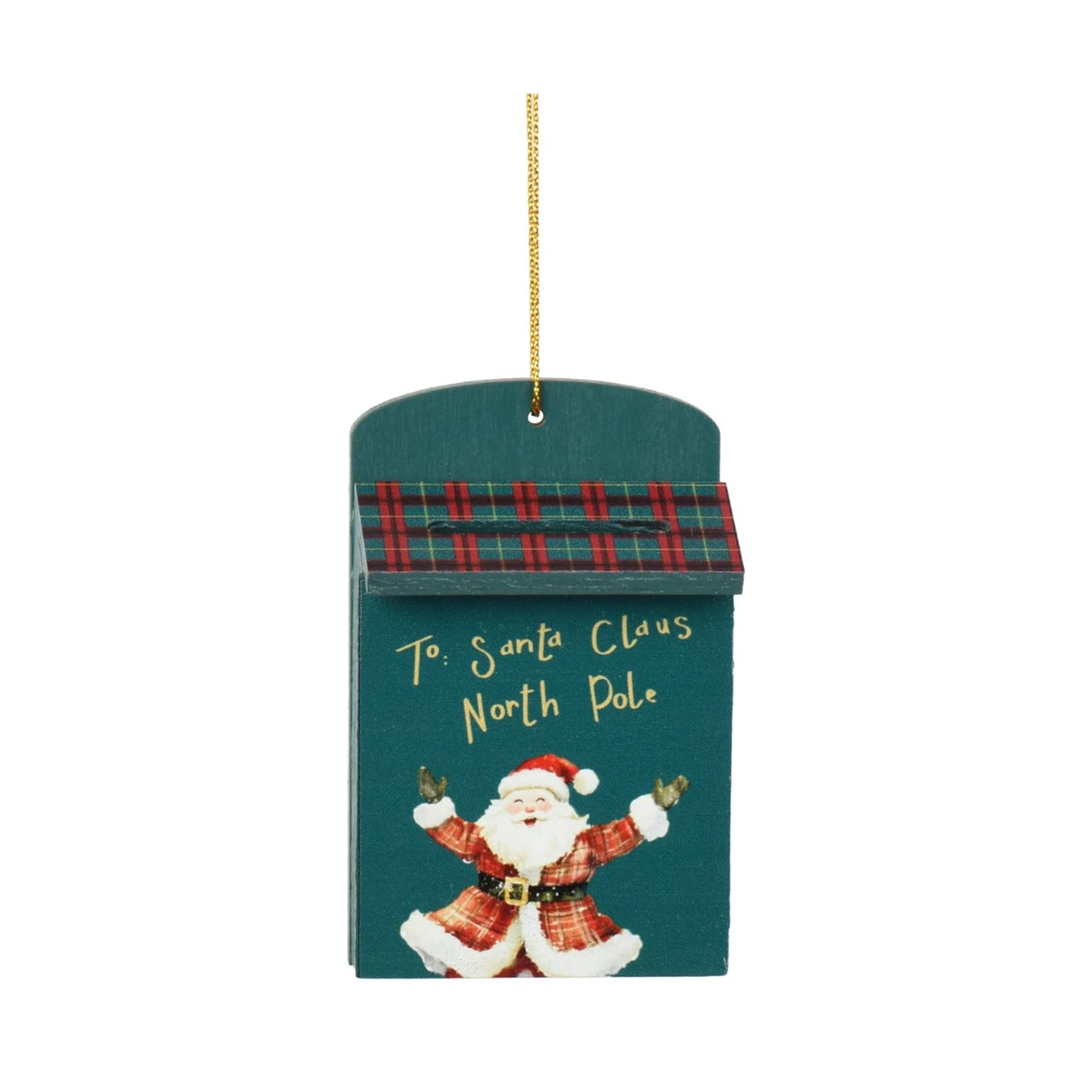 Teal Santa Mailbox Ornament