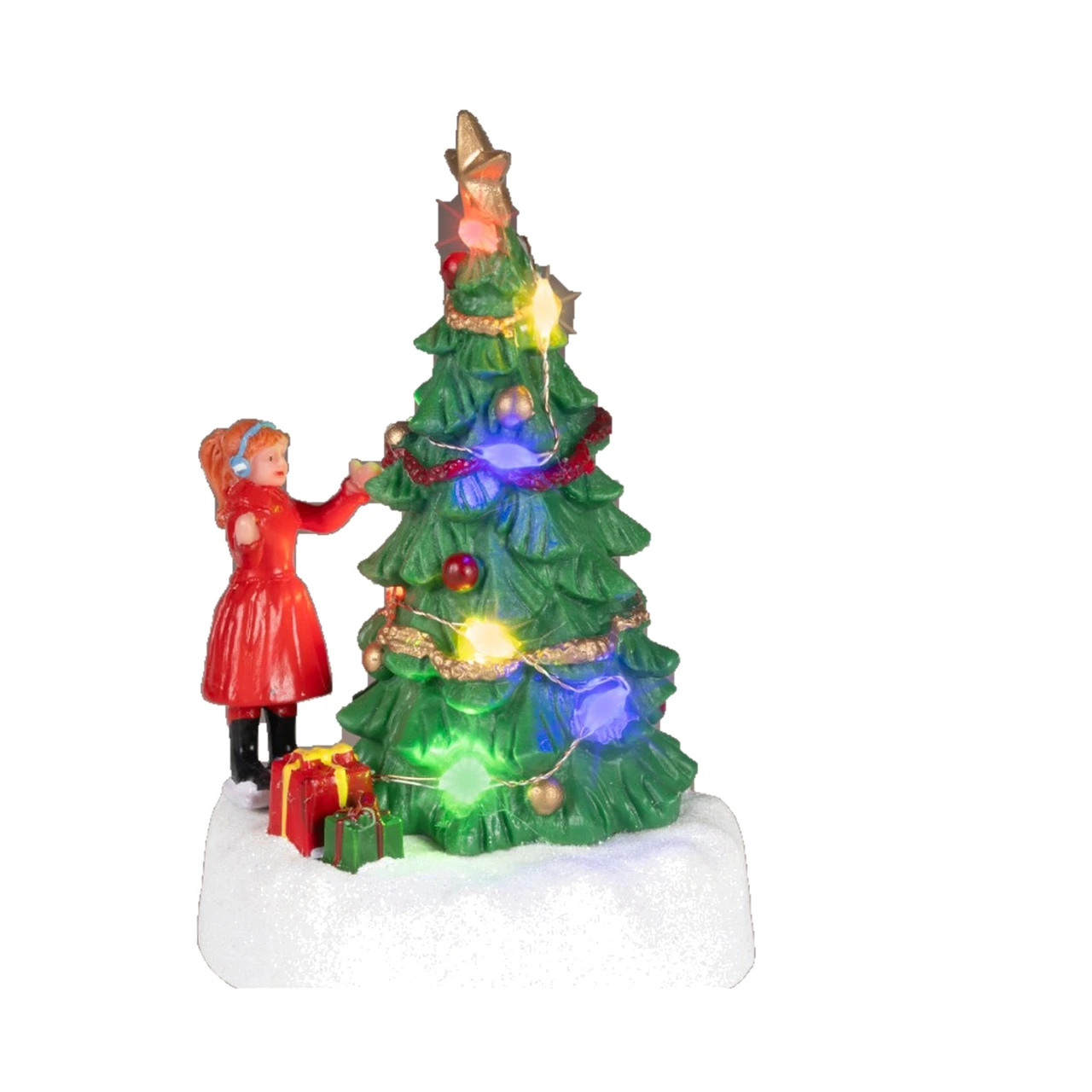 Micro LED Girl Decorating Tree Scenery