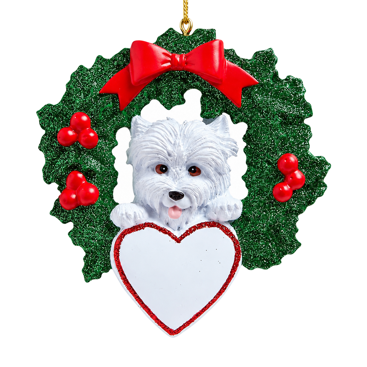 Personalized Westie Wreath Ornament