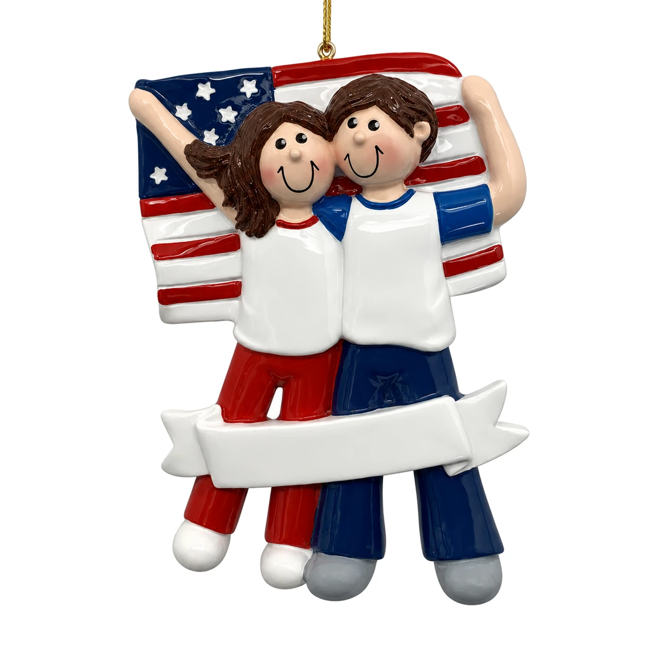 Personalized Patriotic Couple Ornament
