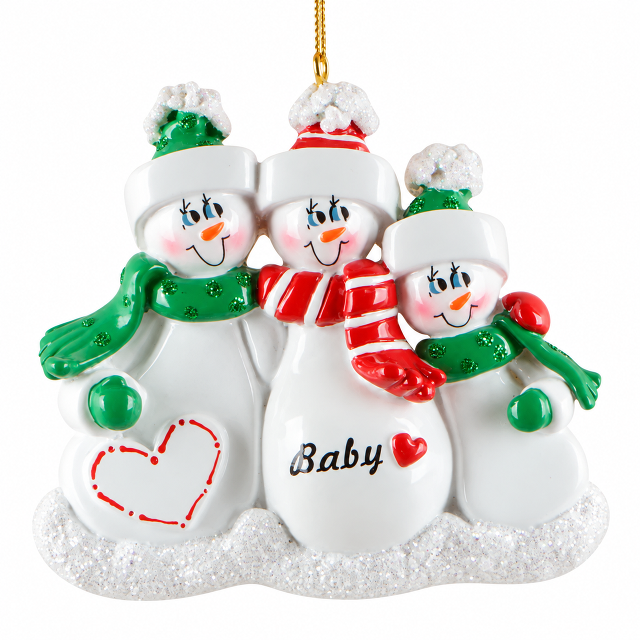 Personalized Expecting Snow Couple Ornament