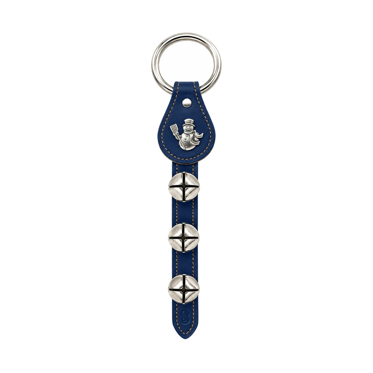 Blue Snowman Three-Bell Doorknob Hanger