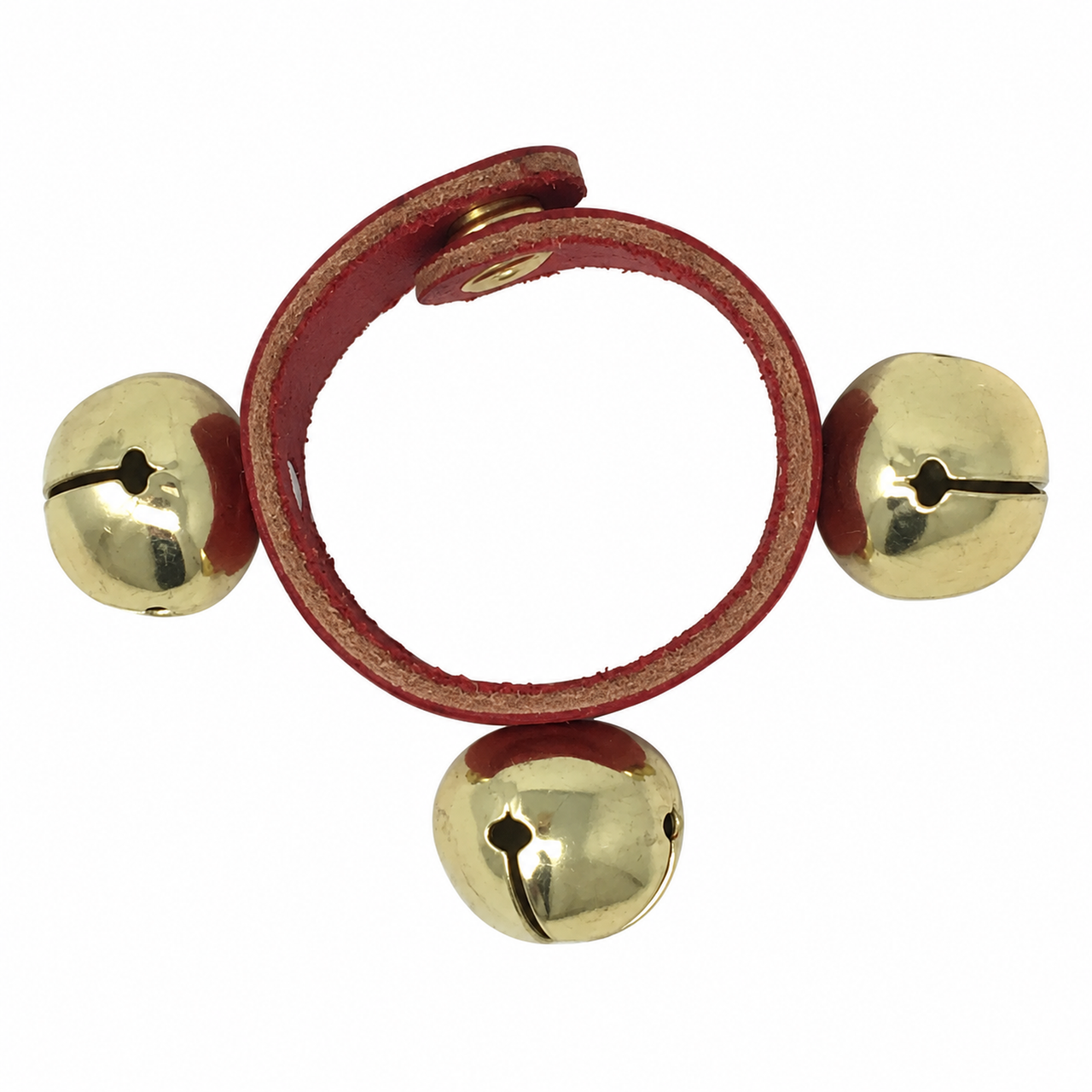 Red Leather Jingle Bell Bracelet