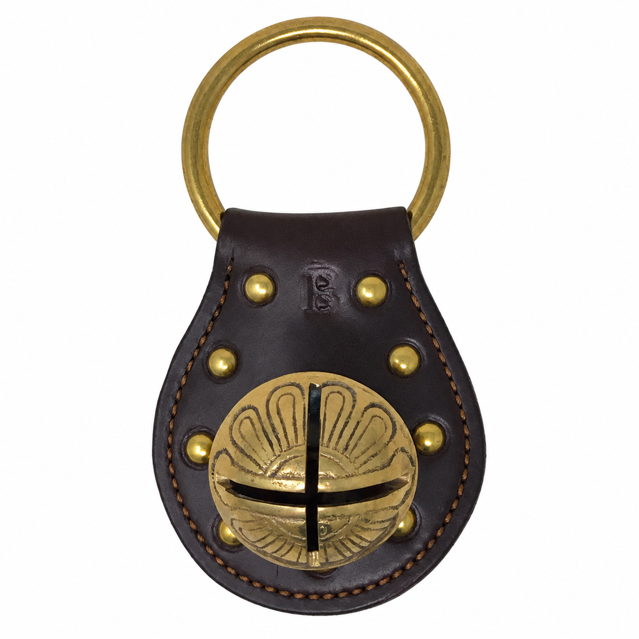 Dark Brown Studded Teardrop Bell Doorknob Hanger