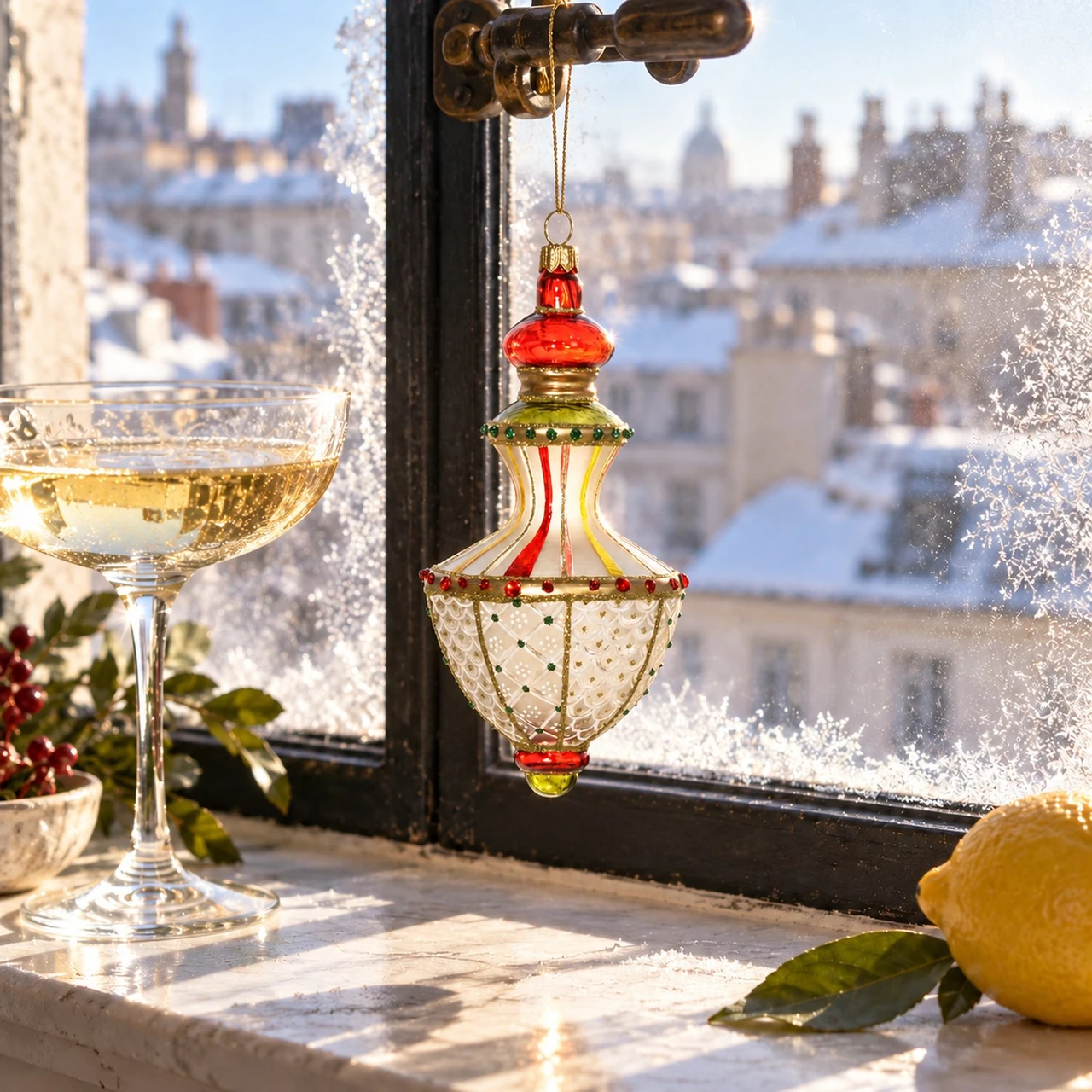 Translucent Hourglass Drop Ornament