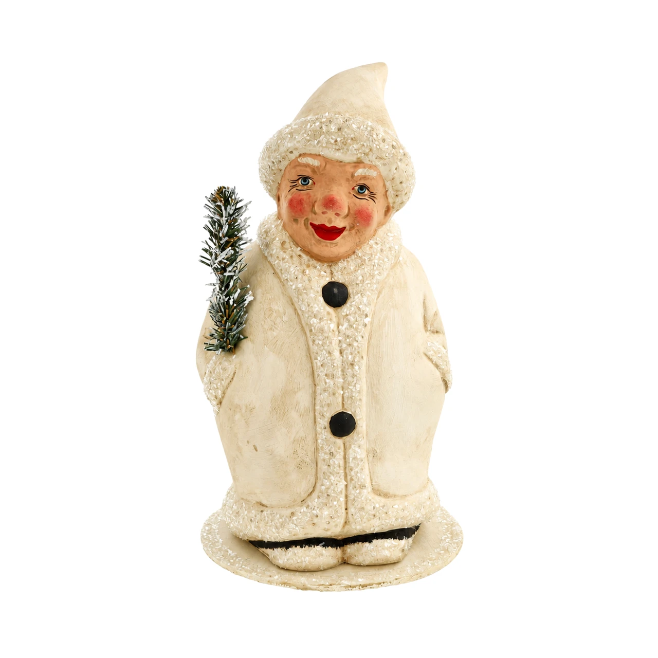 Marolin White Winter Clown Candy Container