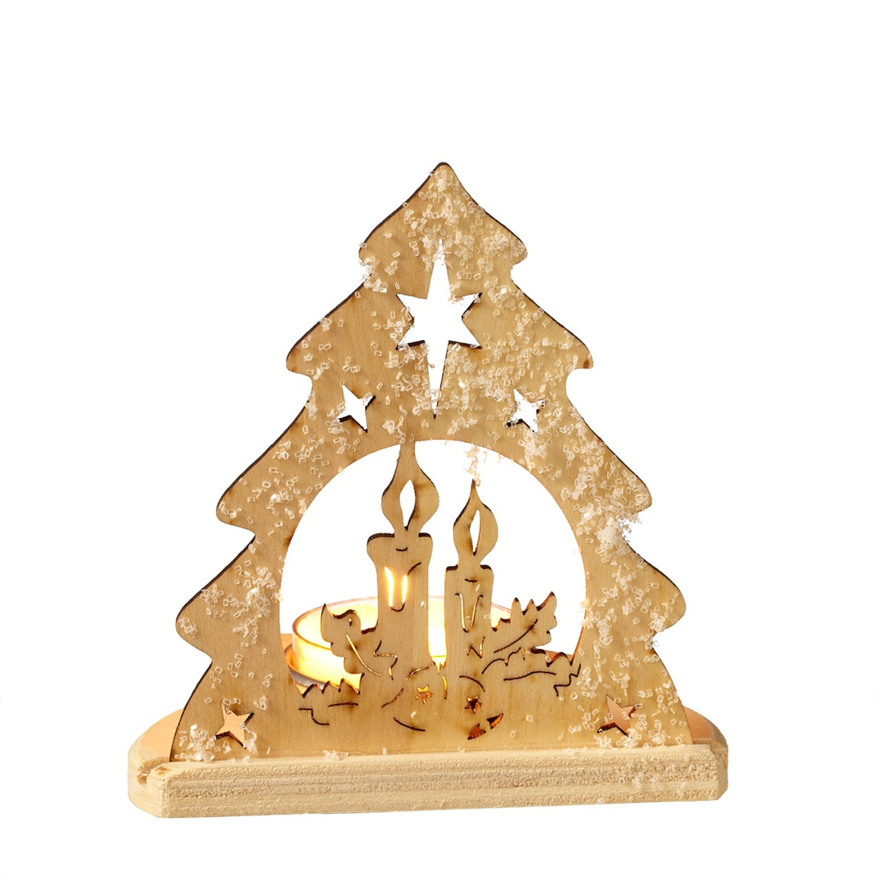 Christmas Tree Candle And Stars Silhouette Tealight Candle Holder The Christmas Loft