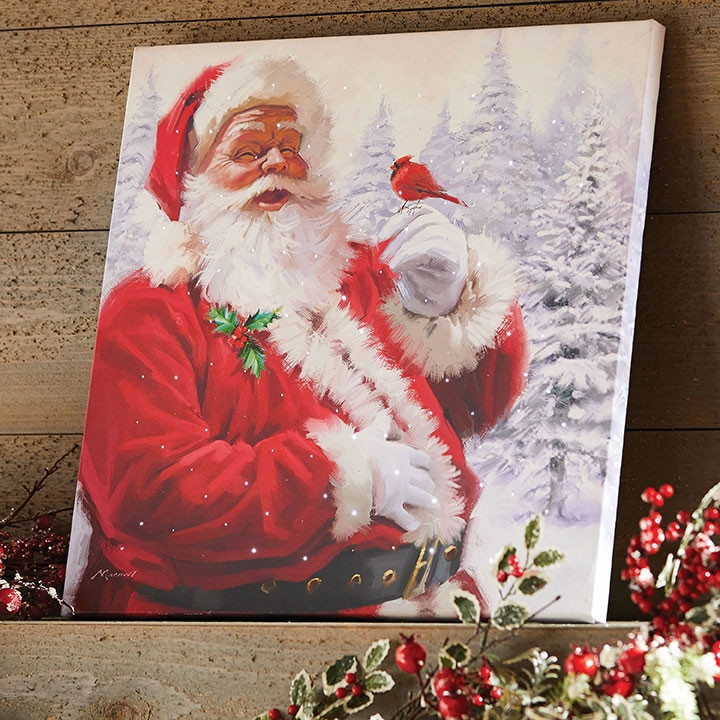 Santa Lighted Canvas Print