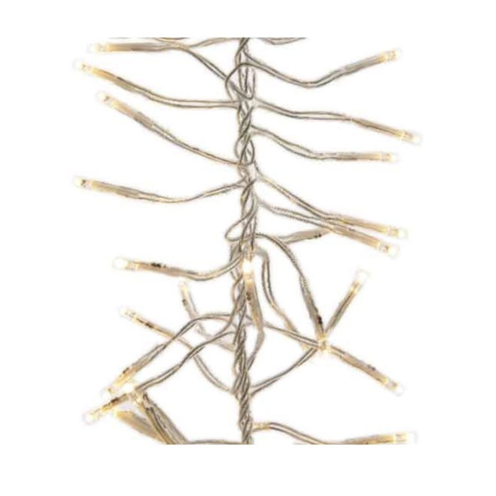 Lumineo 768 LED Warm White Cluster Light Set, Transparent White Wire 19.5 Ft