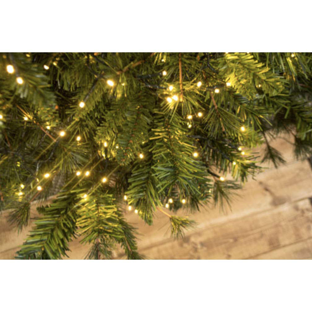 Lumineo 1512 LED Warm White Christmas Cluster Lights Set, Green Wire 44.5 Ft