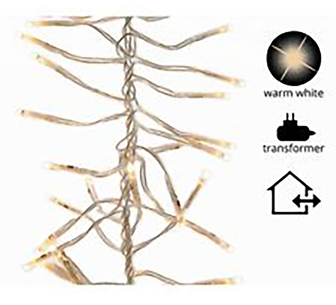 Lumineo 1512 LED Warm White Christmas Cluster Lights Set, Transparent Wire 44 Feet - 2
