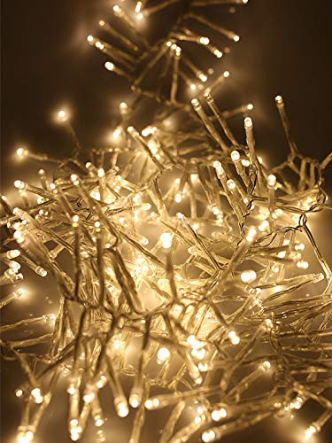 Lumineo 1512 LED Warm White Christmas Cluster Lights Set, Transparent