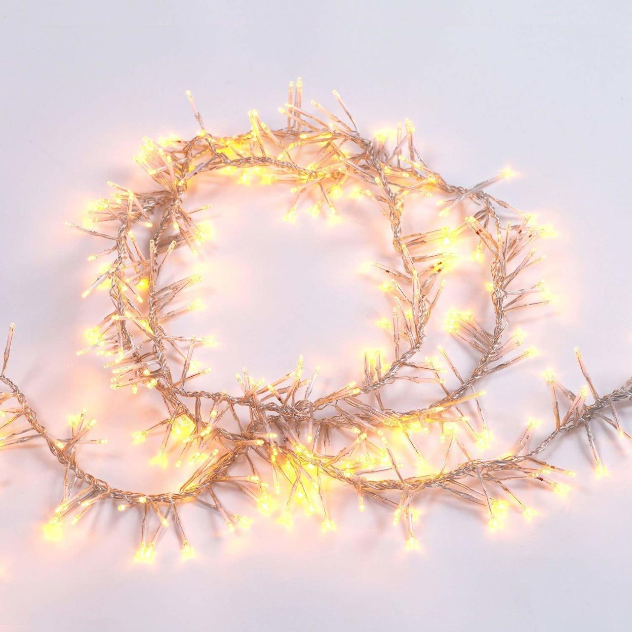 Lumineo 1512 LED Warm White Christmas Cluster Lights Set, Transparent ...