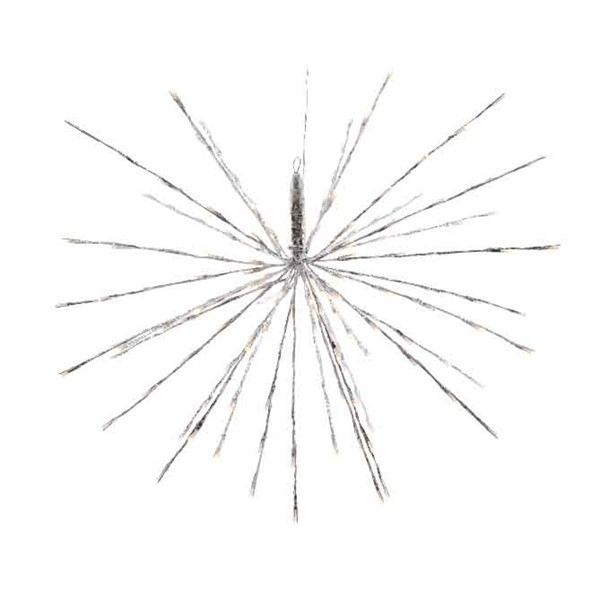 Lumineo 160 LED Warm White Flashing Polestar, Silver Wire, 27 Inch Diameter
