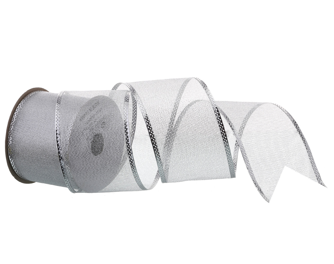Silver Metallic Mesh Ribbon