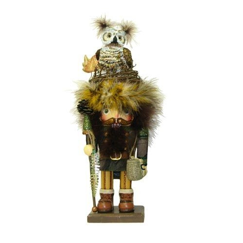 16 inch Hollywood Nutcracker Camouflage Woodsman with Owl Birds Nest Hat