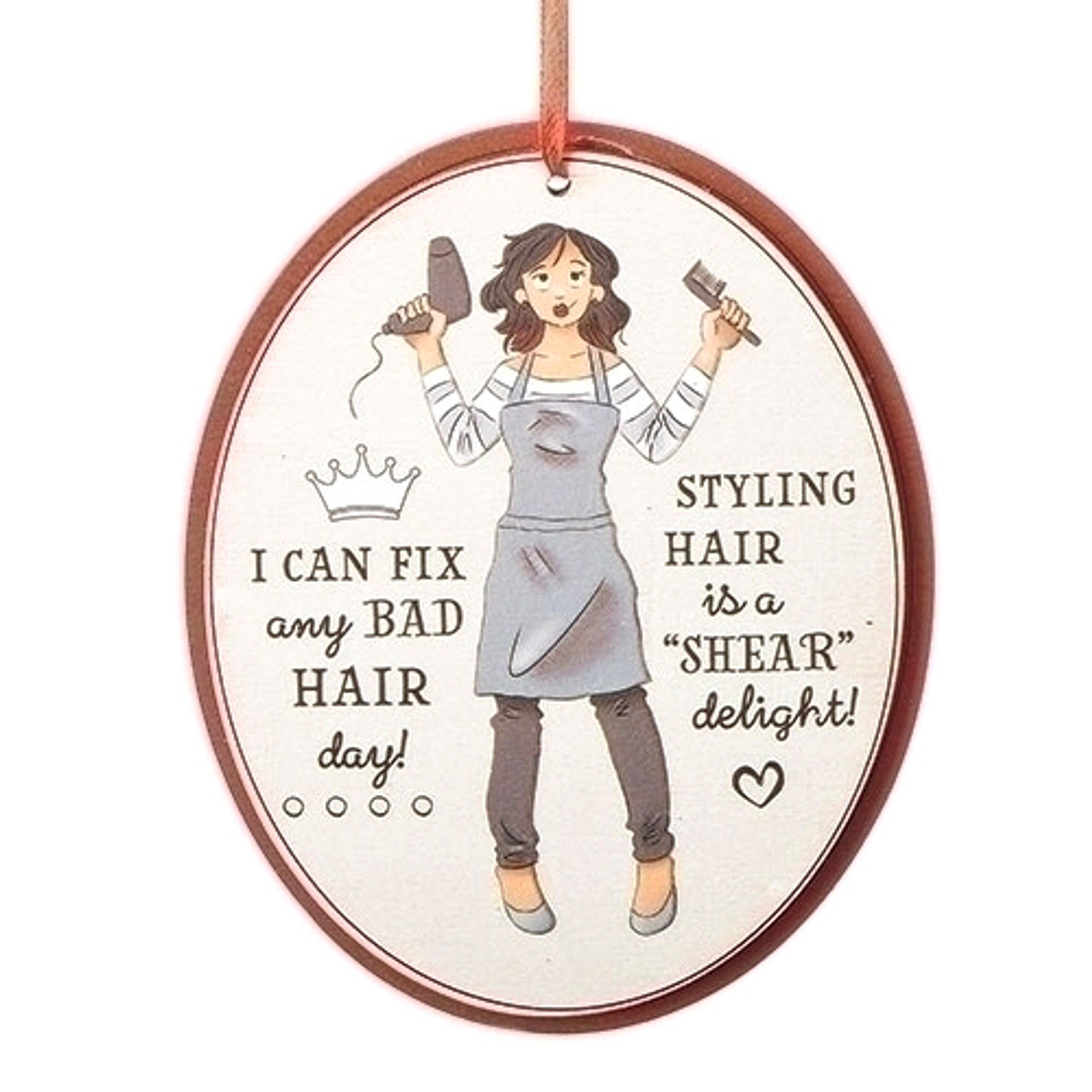 Hair Stylist Oval Ornament