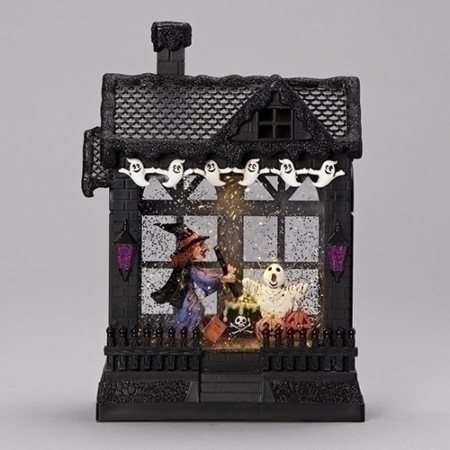Witch's Haunted House Lit Water Lantern