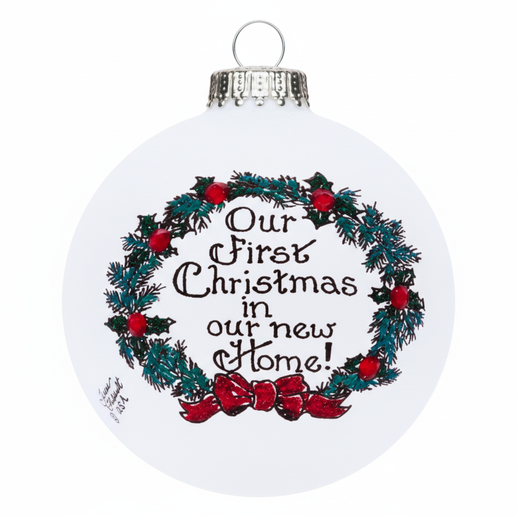 Heart Gifts by Teresa -  First Christmas In New Home Wreath Ornament