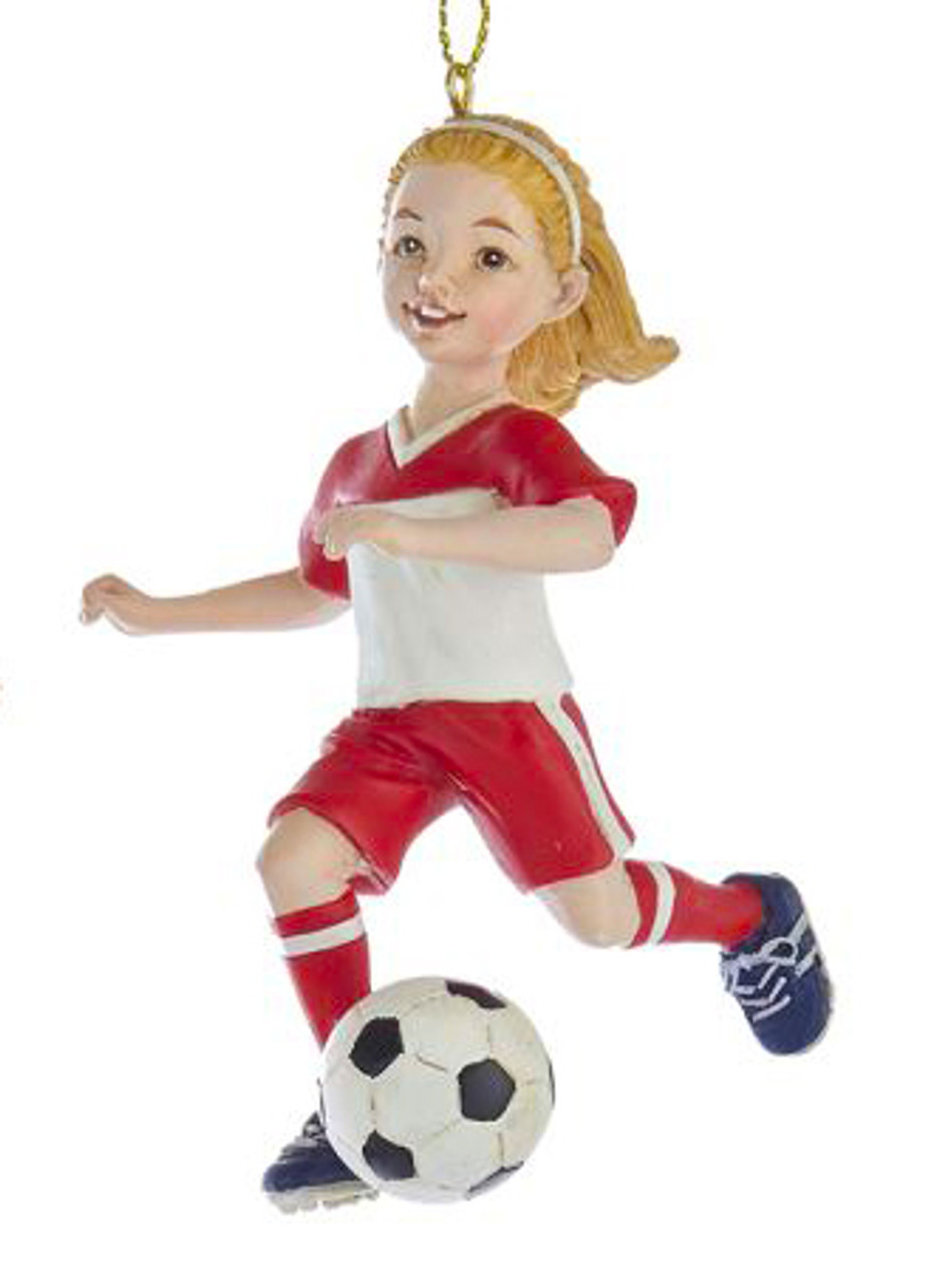 girl soccer player ornament