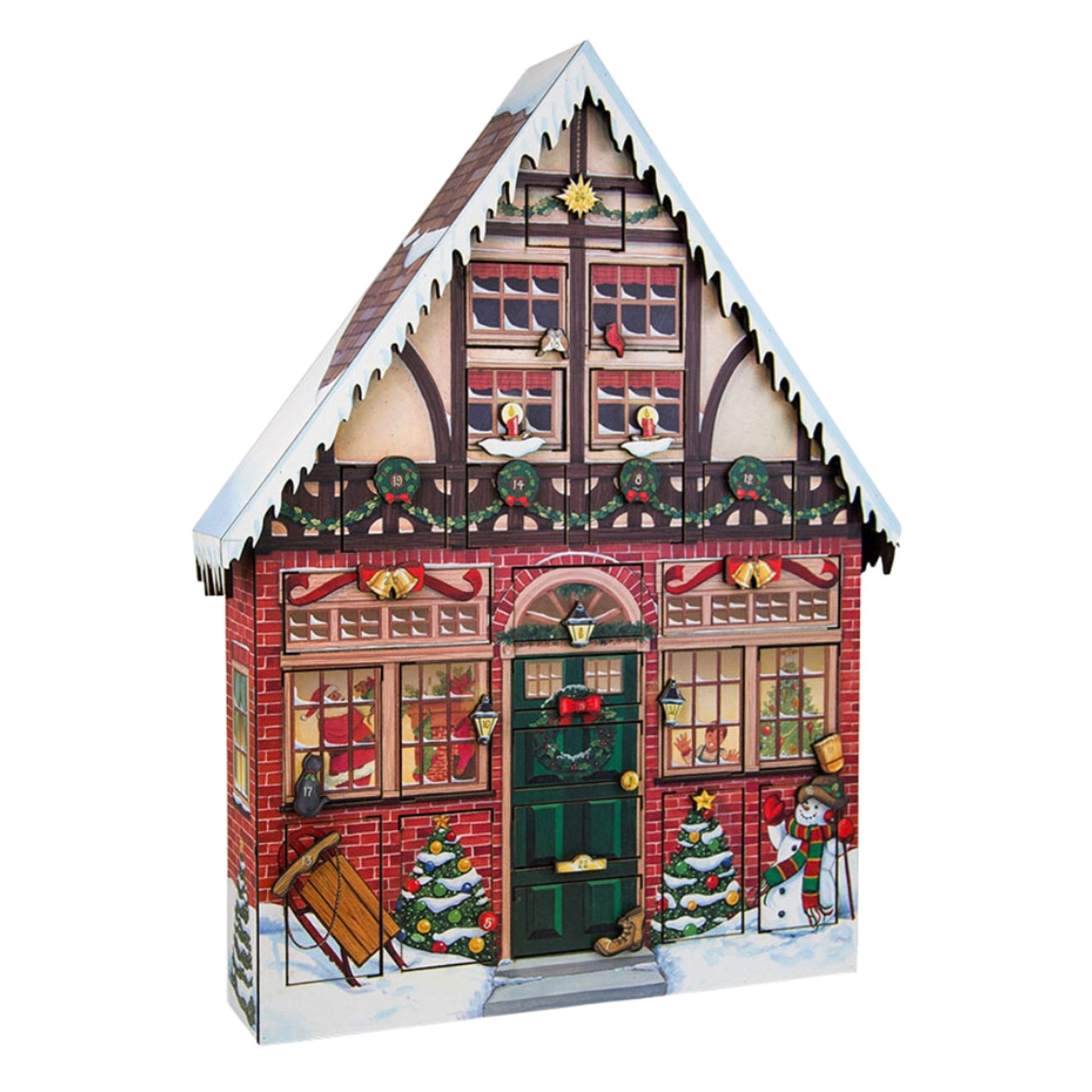 Byers' Choice Solid Wooden Christmas House Advent Calendar