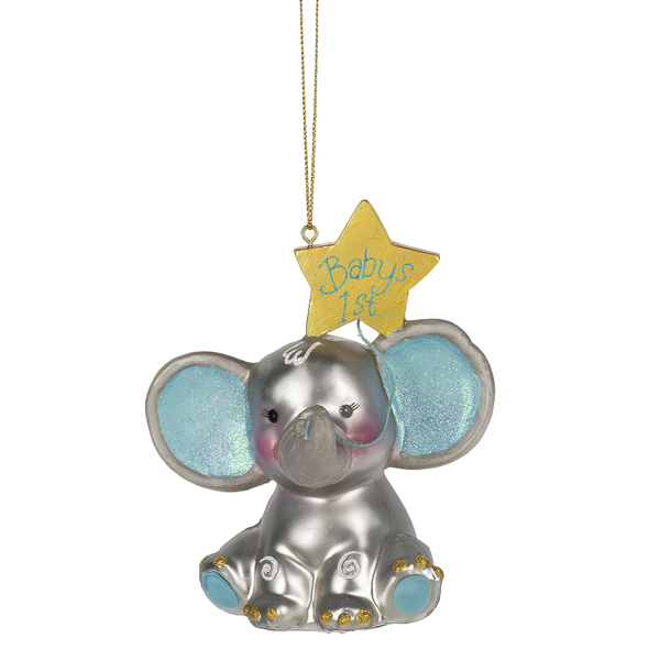 "Baby's 1st" Elephant Ornament
