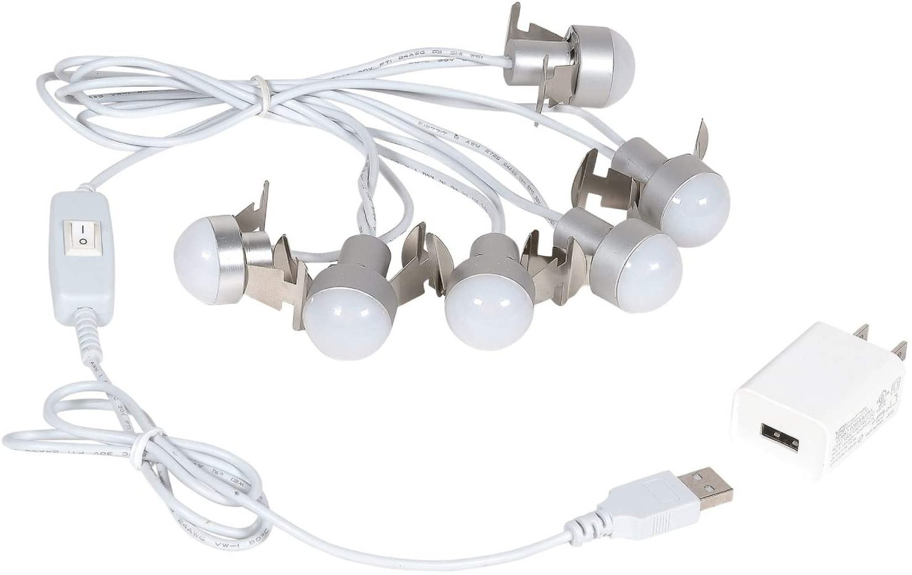 Department 56 Village Collection USB LED 6 Light Accessory Set, 108 Inch, White 