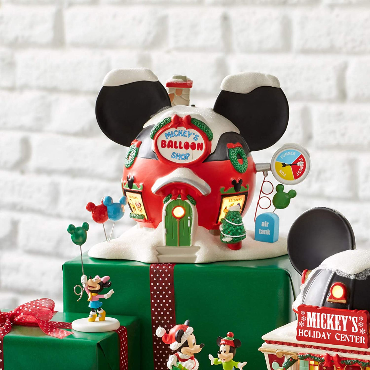 Department 56- Mickey's Balloon Inflators Lit Building, Disney Village Series, 7 inch