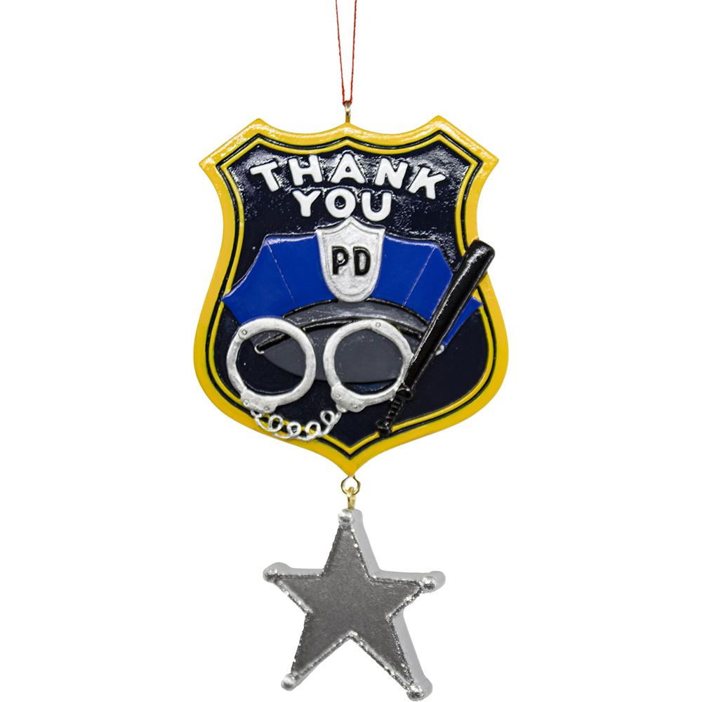 "Thank You" Police Ornament For Personalization
