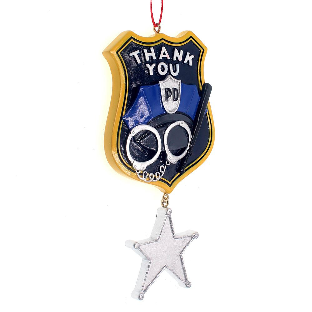 "Thank You" Police Ornament For Personalization
