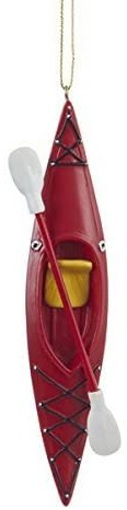 Red Kayak with Oar Ornament