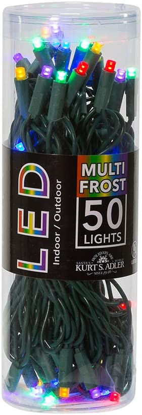 50-Light 5MM Multi-Color Frost LED Green Wire Light Set
