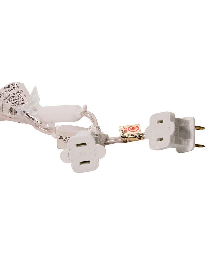 UL 50-Light 5MM Warm White LED White Wire Light Set
