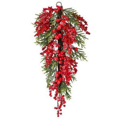 28" Frosted Berry Mini Spruce Teardrop