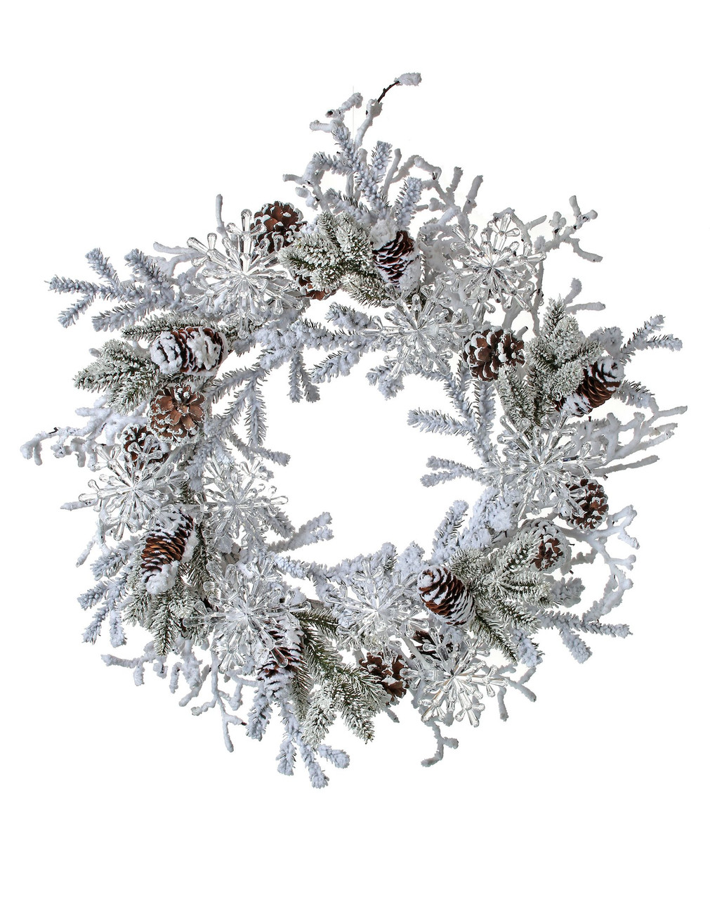 24" Snowy Pinecone Wreath