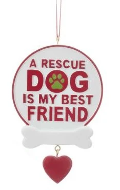 Personalized A Rescue Dog Is My Best Friend Ornament