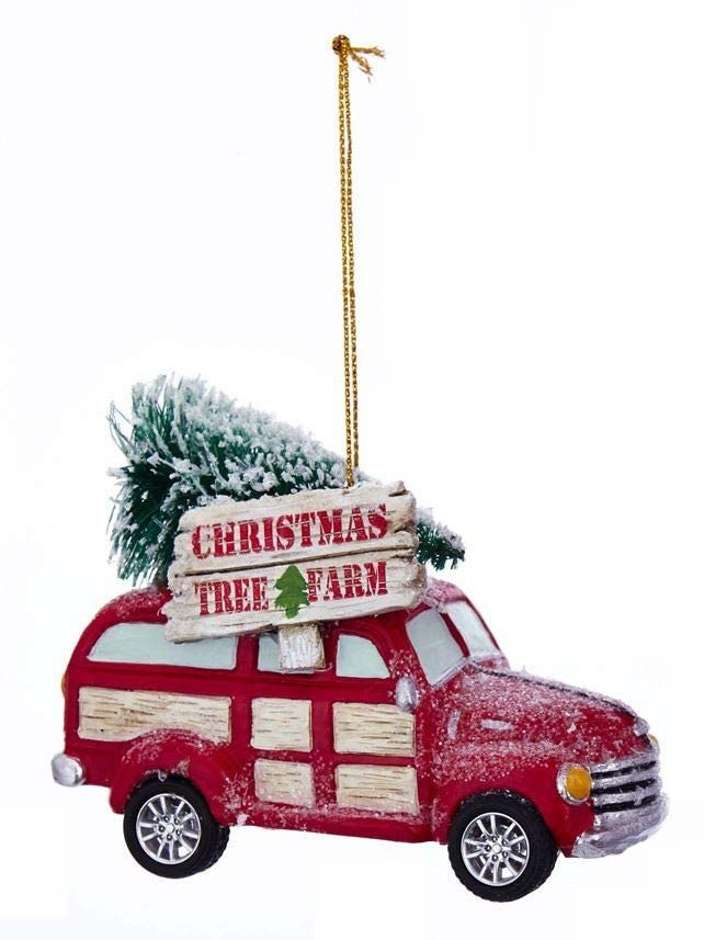 Cozy Cottage Christmas Tree Farm Truck Ornament
