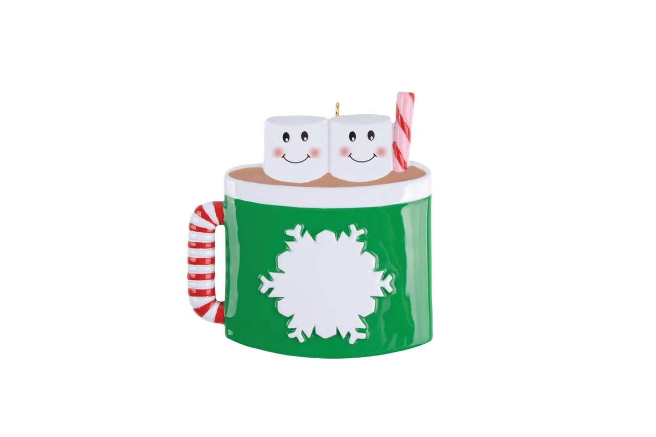 Personalized Marshmallow Mug Family of 2 Ornament
