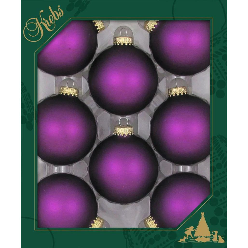 Set of 8 Purple Magic Glass Ornaments The Christmas Loft