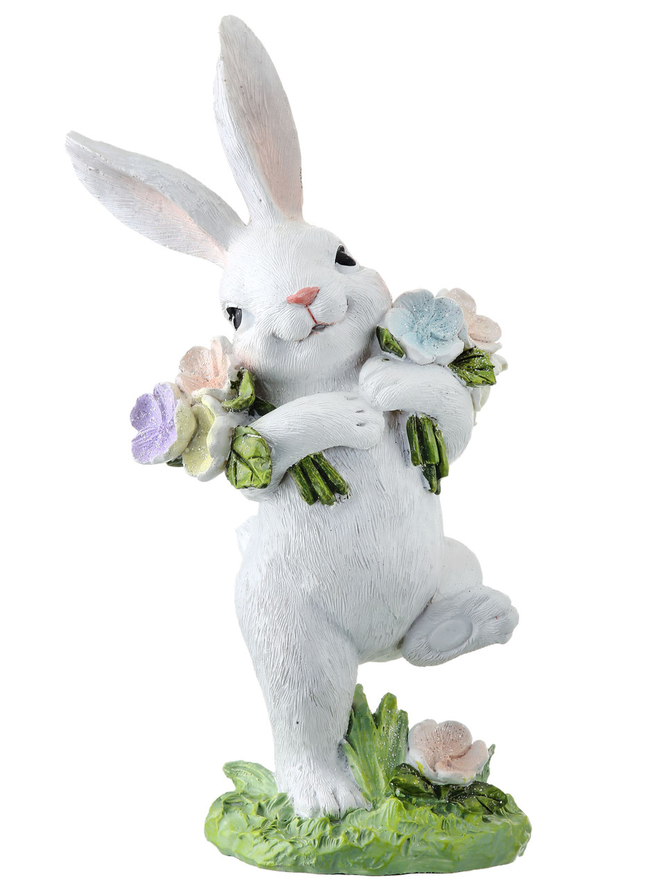 Skipping Bunny with Flowers