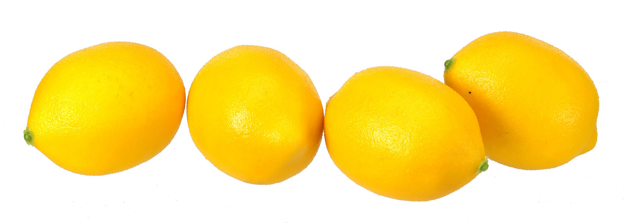 Bag of 4 Lemons, Artificial 3"