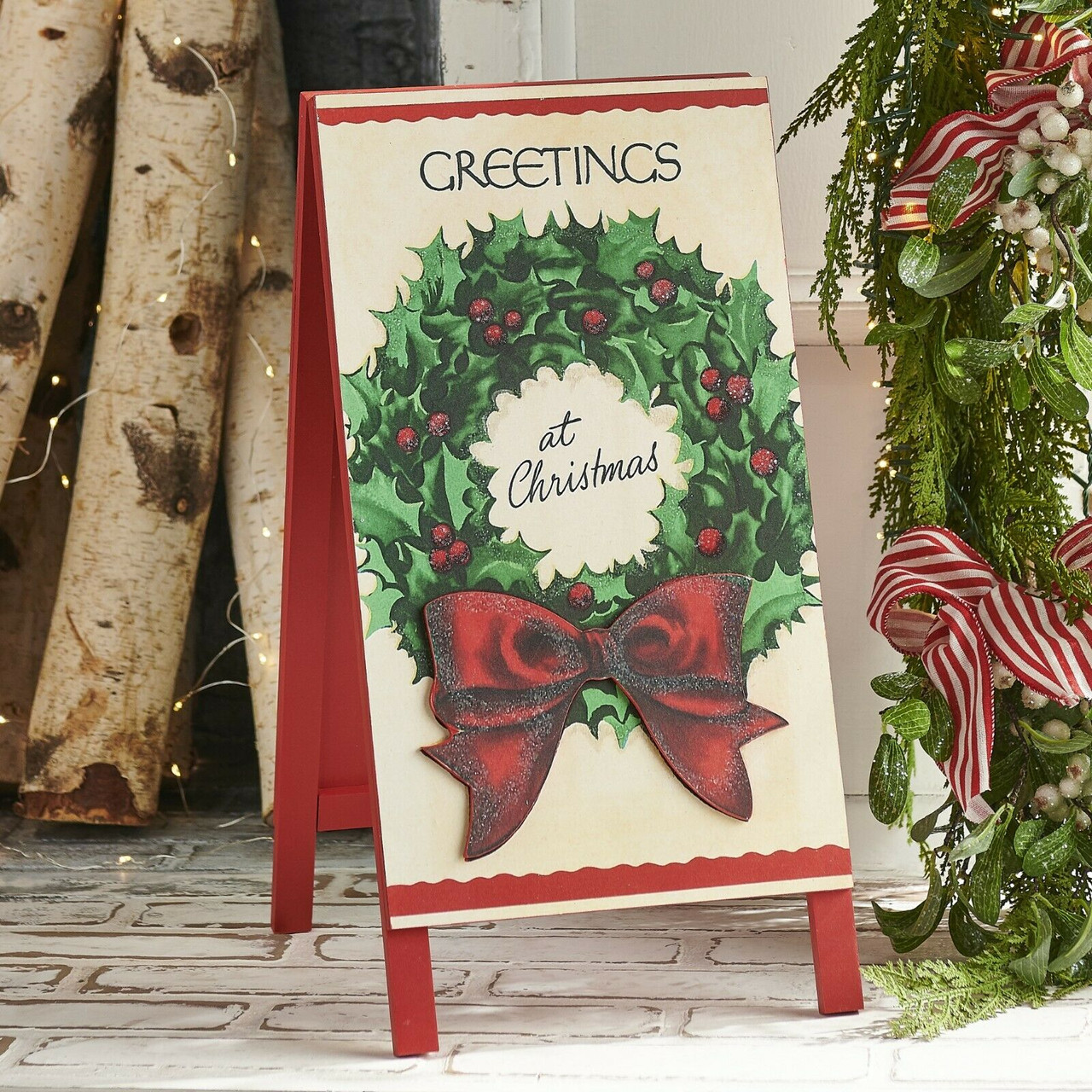 17" Greetings at Christmas Sandwich Board