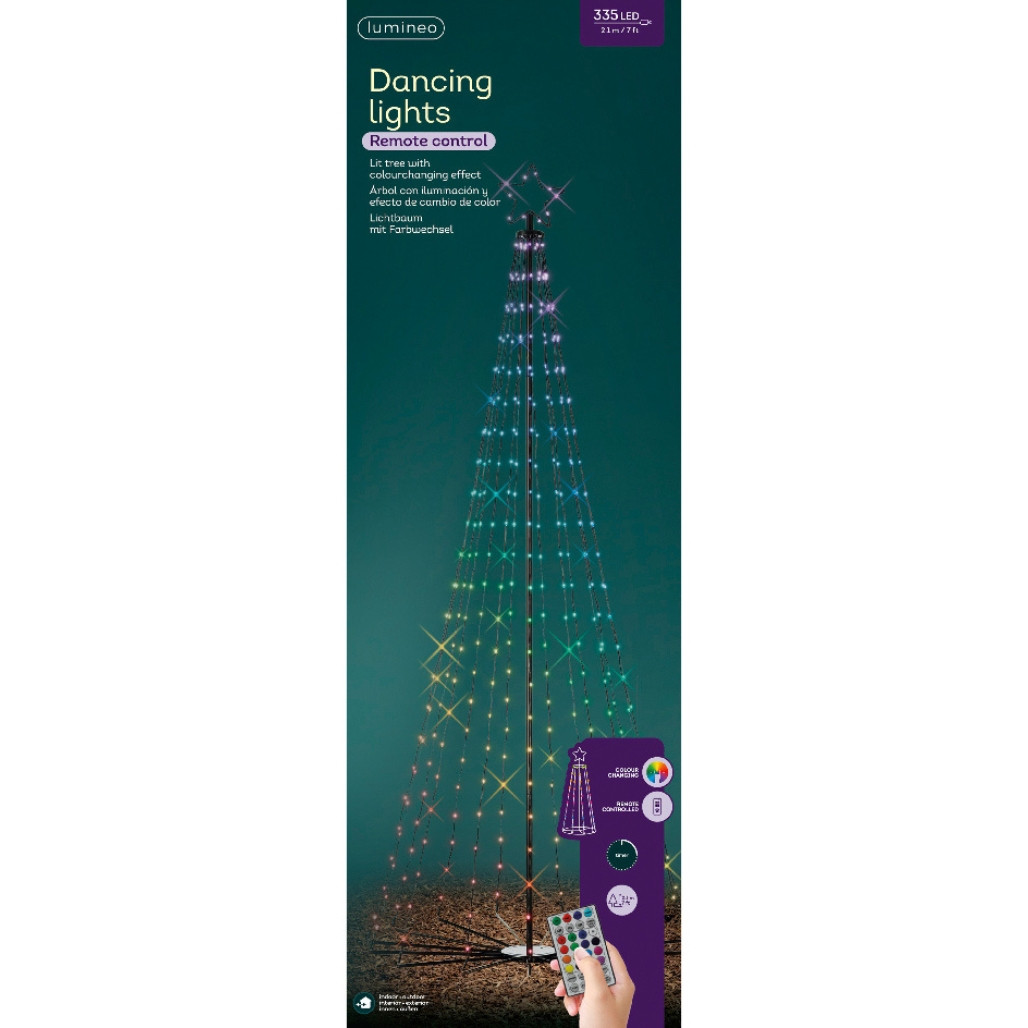 Lumineo 7 Foot 335 LED Dancing Lights Tree Black Wire With Remote