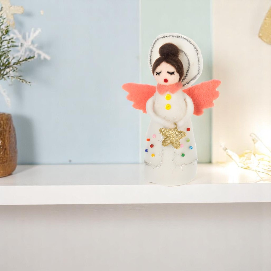 Singing Angel With Star Figurine