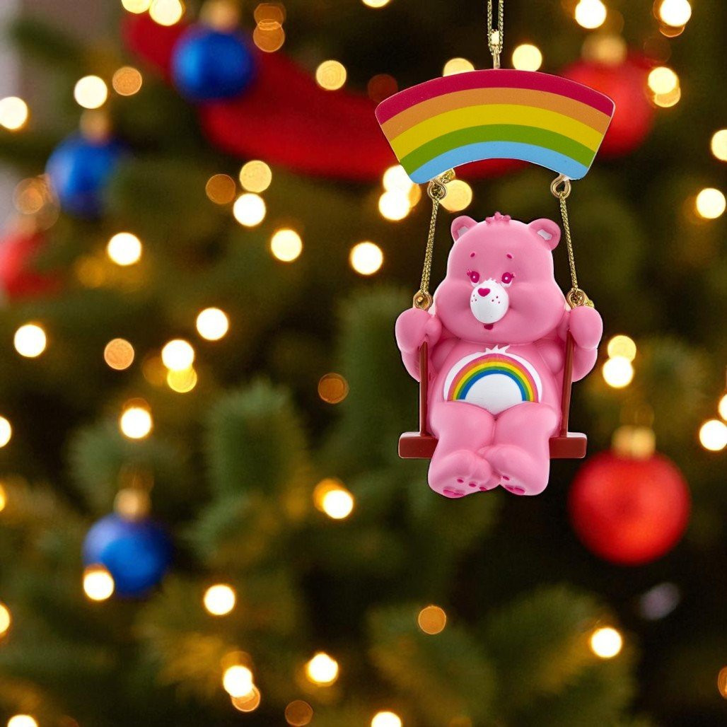 【動作品】Care Bears イルミネーションクリスマスツリー Care Bears Cheer Bear on Swing Ornament