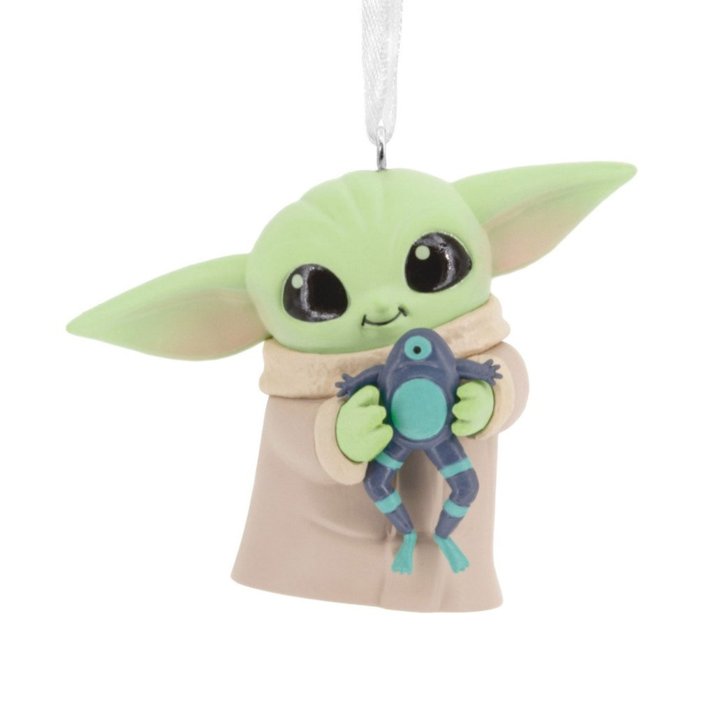 Hallmark Star Wars The Mandalorian Grogu With Frog Ornament