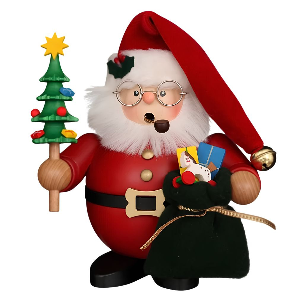 Christian Ulbricht 煙だし人形 クリスマス 大きいサンタ Christian Ulbricht Red Santa Claus Smoker | 6.5 Inch Wood